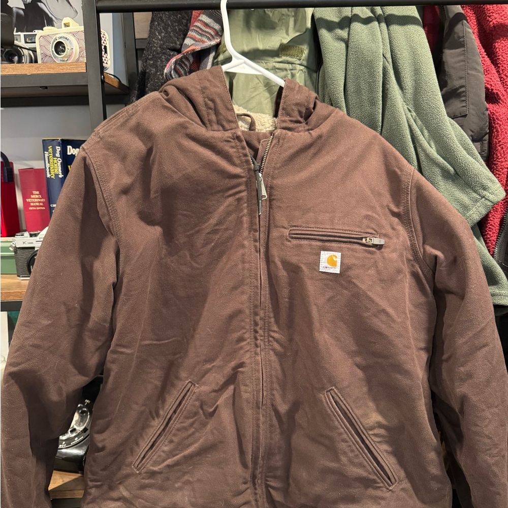Carhartt Brown Sherpa-Lined Jacket